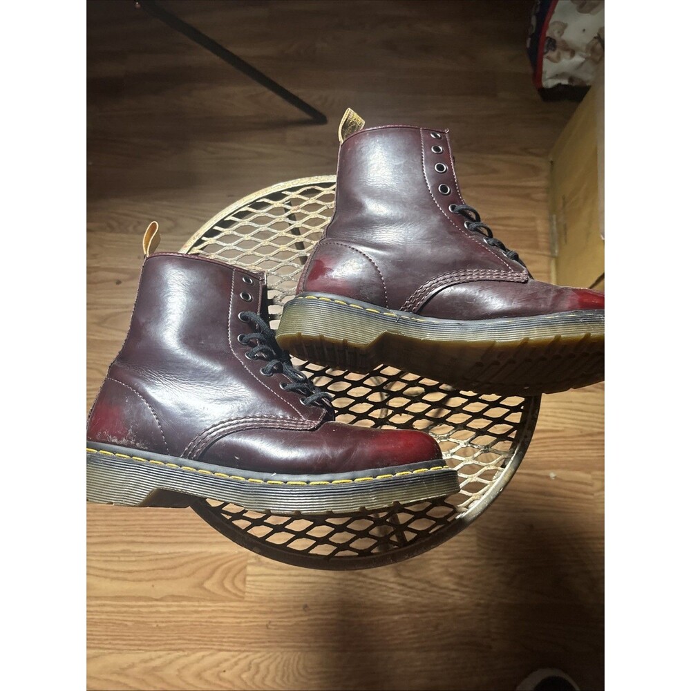 Doc Dr. Martens 14585 Cherry Red Vegan Patent Leather 8-Eye Boots Womens US 7